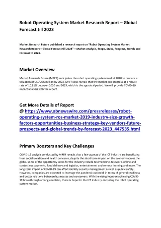 robot operating system market research report