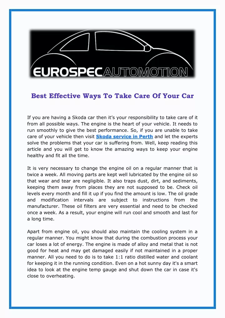 best effective ways to take care of your car
