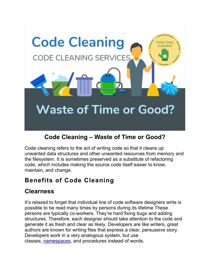 code cleaning waste of time or good