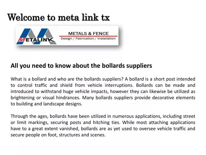 welcome to meta link tx