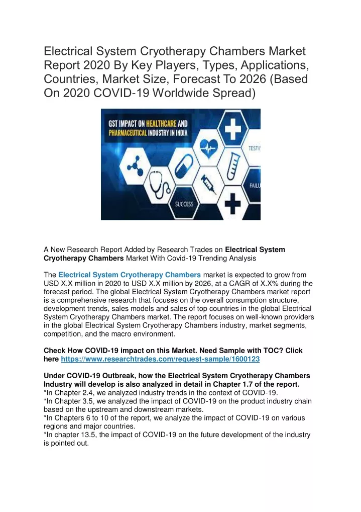 electrical system cryotherapy chambers market