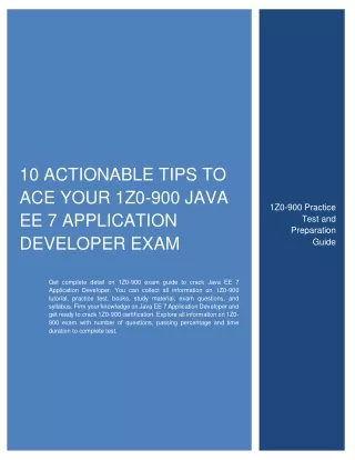 10 actionable tips to ace your 1z0 900 java