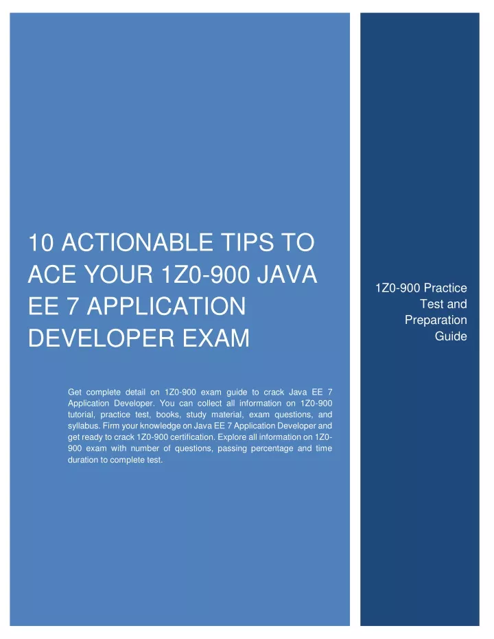 10 actionable tips to ace your 1z0 900 java