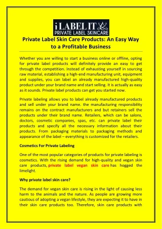 private label skin care products an easy