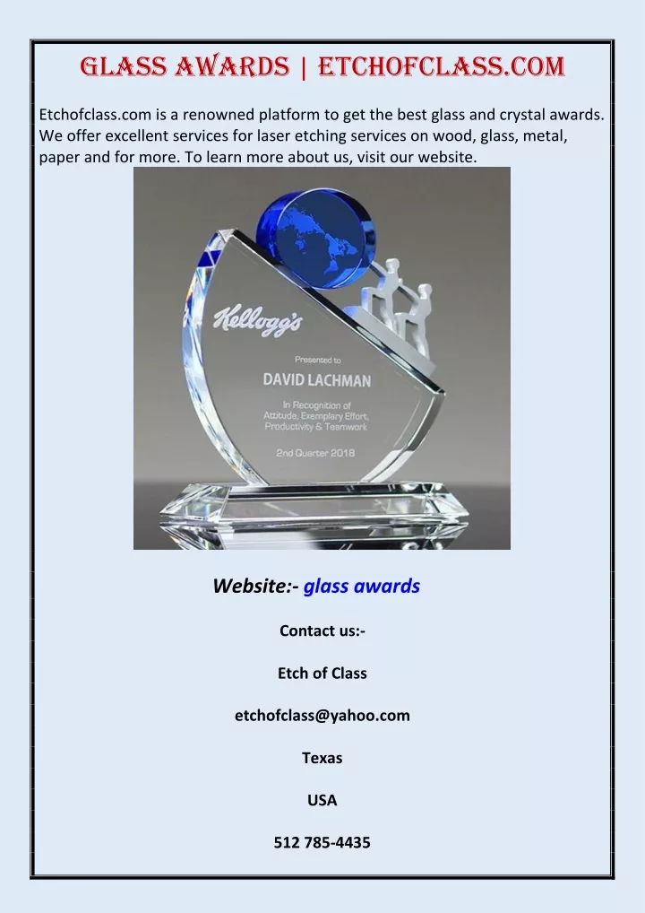 glass awards etchofclass com
