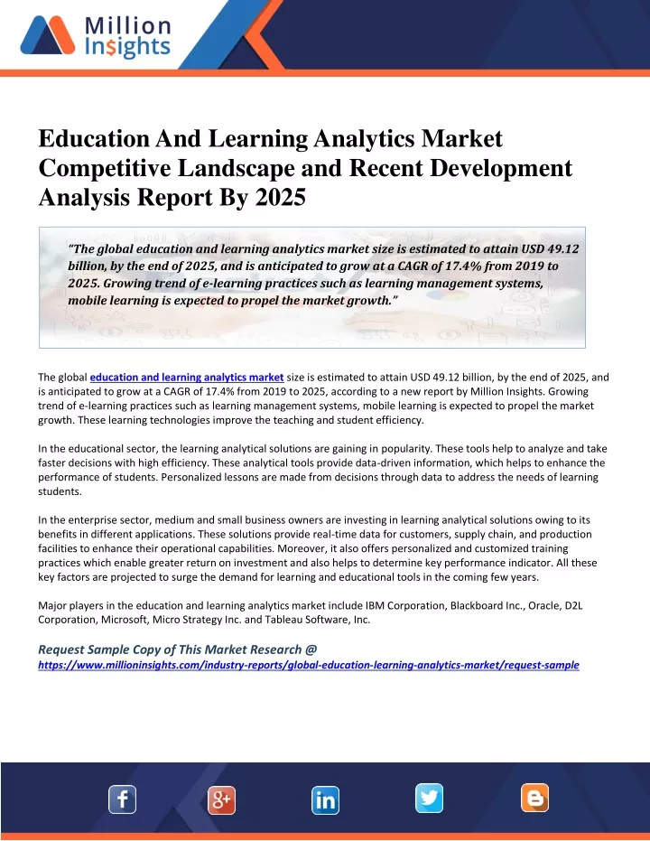 education and learning analytics market