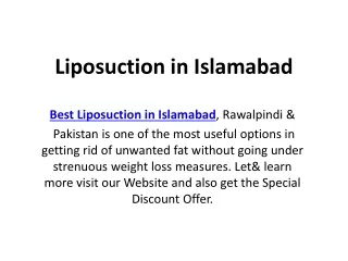 Liposuction in Islamabad