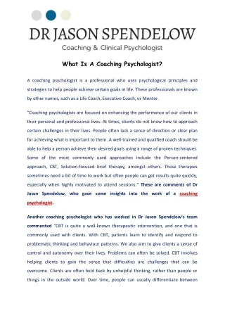 What Is A Coaching Psychologist - Jasonspendelow.com