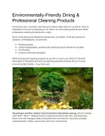 Environmentally-Friendly Dining & Professional Cleaning Products
