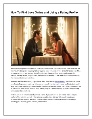how to find love online and using a dating profile