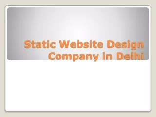 Static Website Design Company in Delhi
