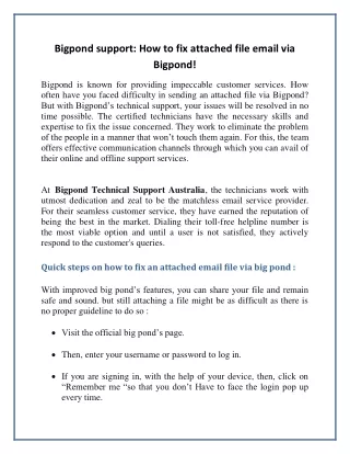 bigpond support how to fix attached file email