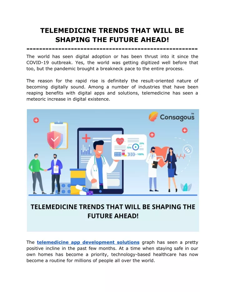 telemedicine trends that will be shaping