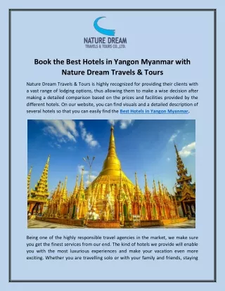 Best Hotels in Yangon Myanmar