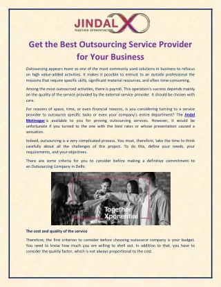 Jindal Gurgaon - Best Outsourcing Service Provider for Your Business