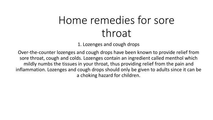 home remedies for sore throat