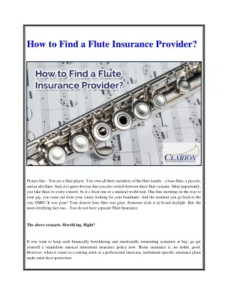 How to Find a Flute Insurance Provider?