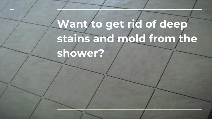 want to get rid of deep stains and mold from the shower
