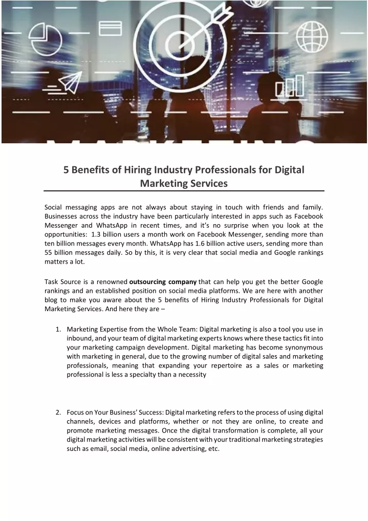 5 benefits of hiring industry professionals