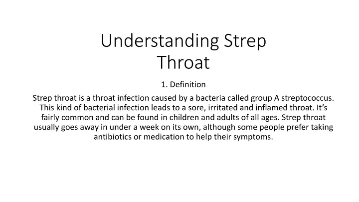 understanding strep throat