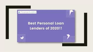 Best personal loan Lenders of 2020!!