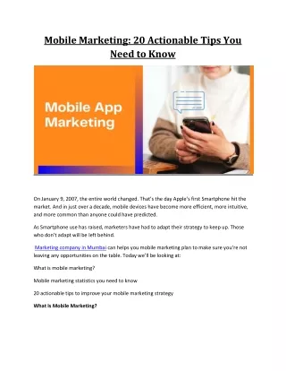 Mobile Marketing: 20 Actionable Tips You Need to Know