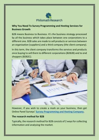 why you need to survey programming and hosting