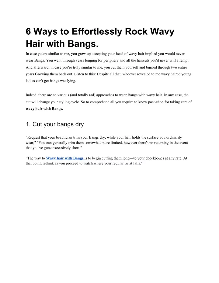 6 ways to effortlessly rock wavy hair with bangs
