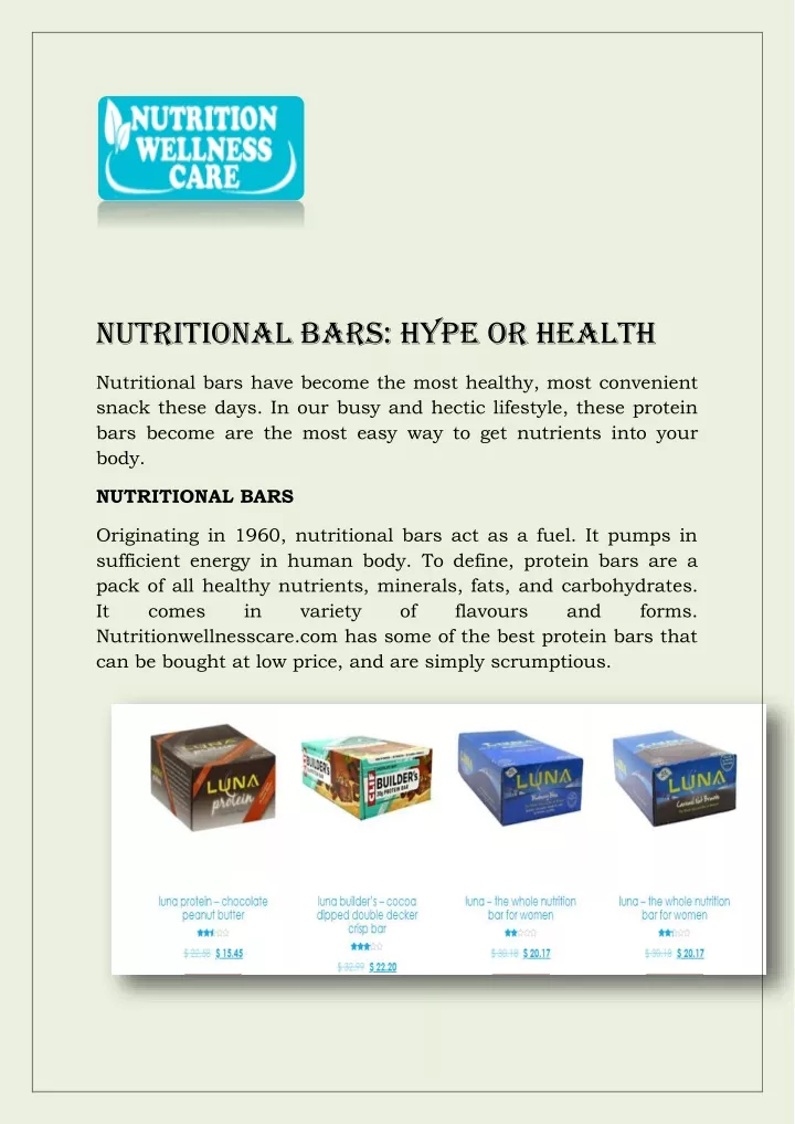 nutritional bars hype or health