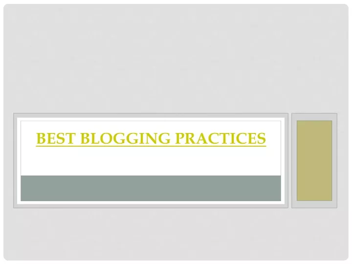 best blogging practices