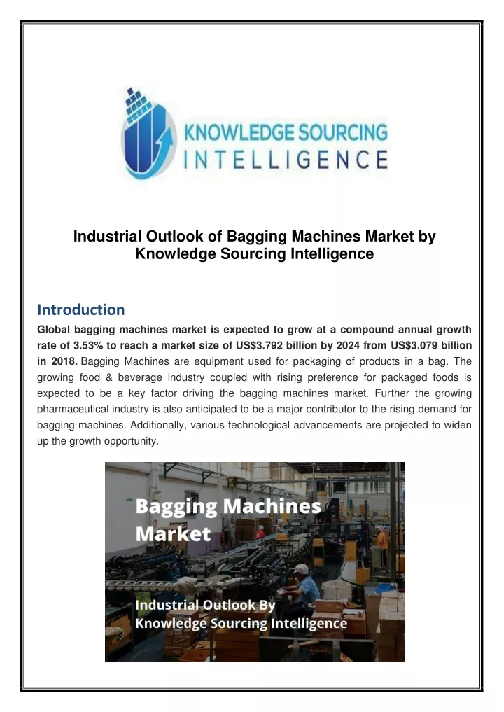 industrial outlook of bagging machines market