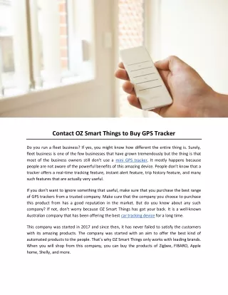 contact oz smart things to buy gps tracker
