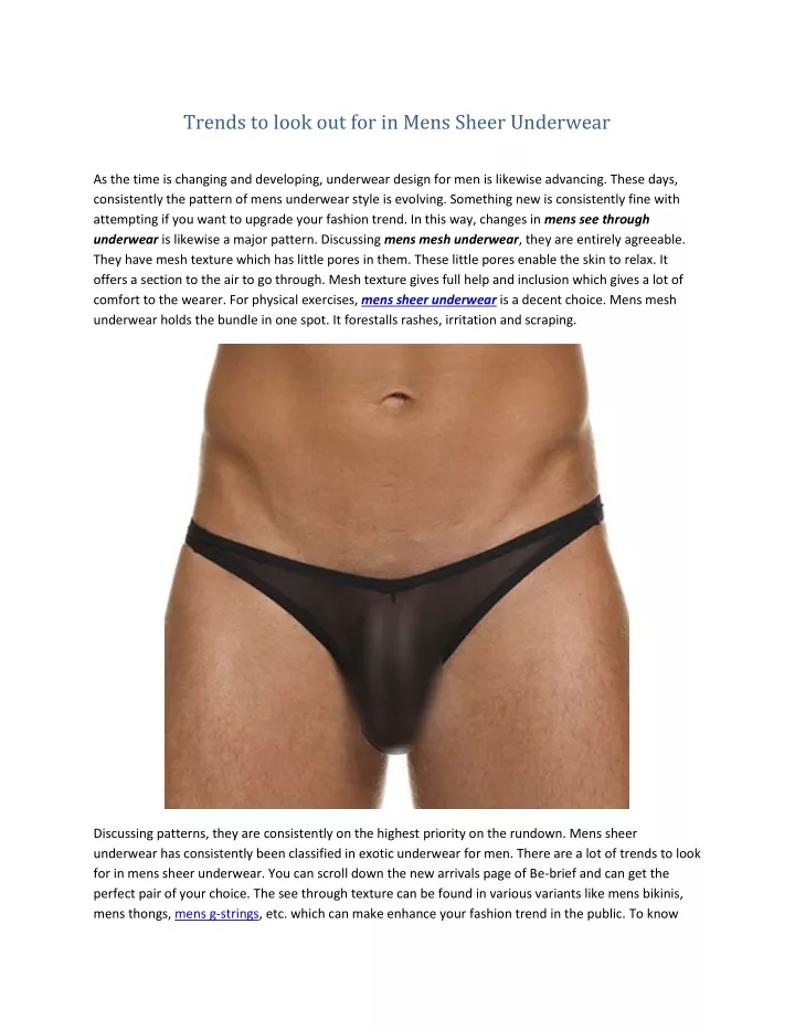 trends to look out for in mens sheer underwear