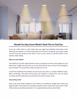 should you buy smart blinds read this to find out