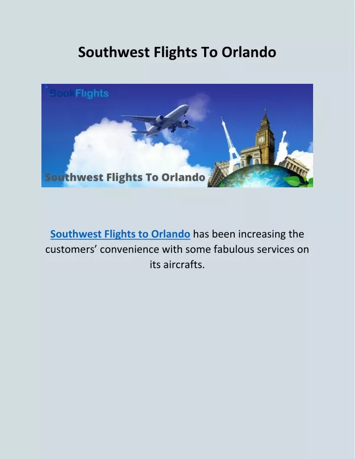 southwest flights to orlando