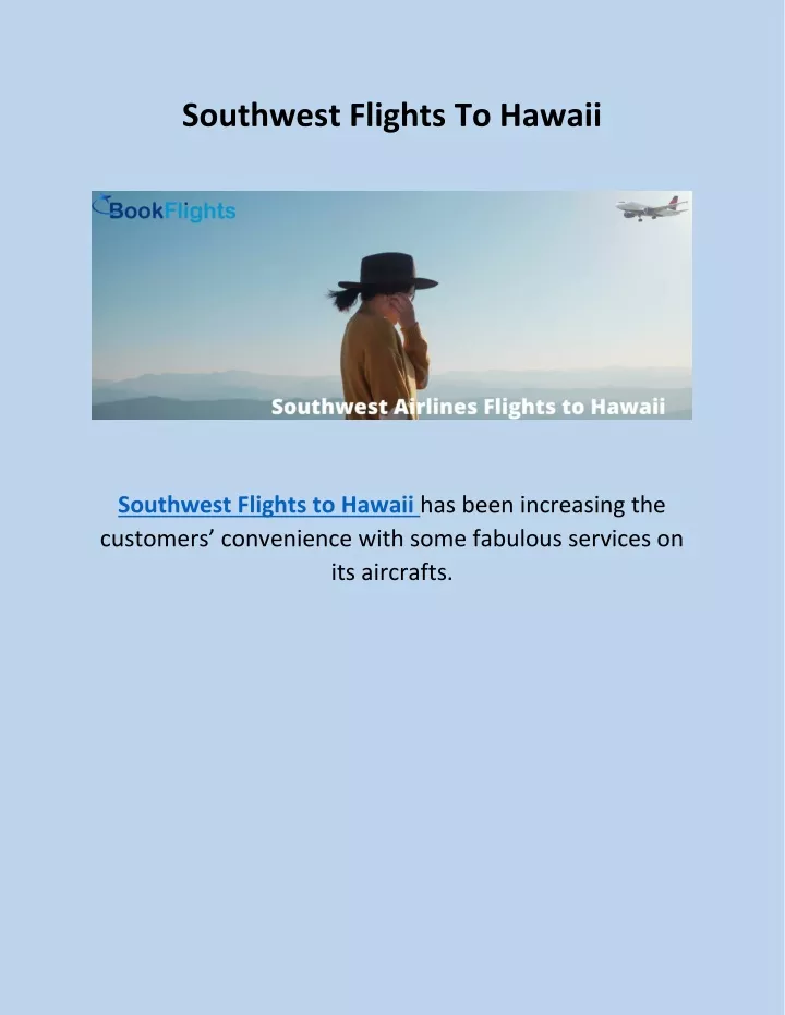 southwest flights to hawaii