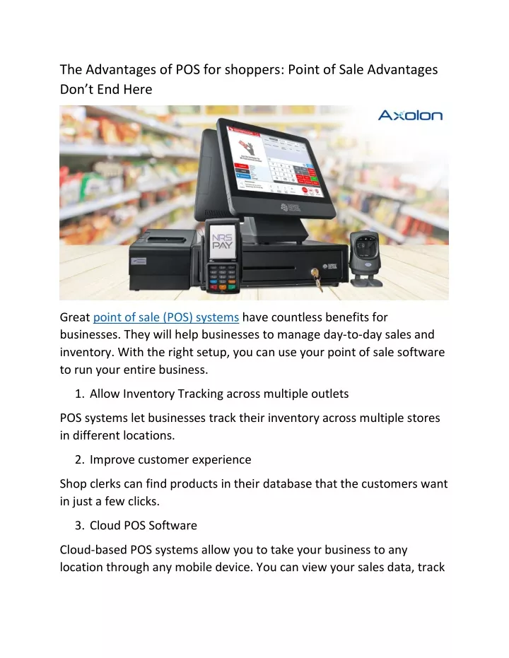 the advantages of pos for shoppers point of sale