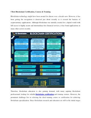 5 best blockchain certification courses training