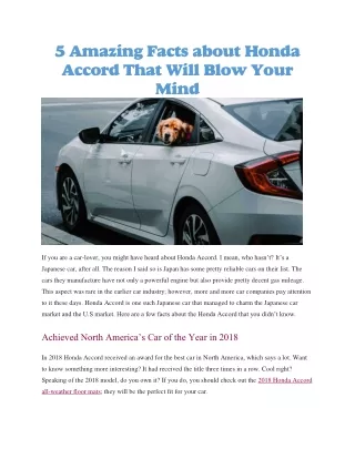 5 amazing facts about honda accord that will blow
