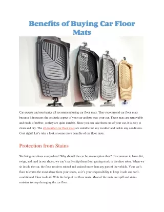 benefits of buying car floor mats