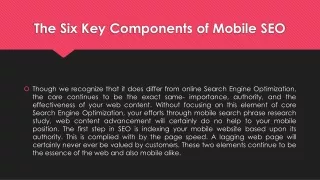 The Six Key Components of Mobile SEO