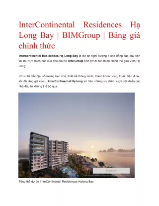 InterContinental Residences Halong Bay