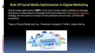 Role of Social Media Optimization in Digital Marketing | First DigiAdd