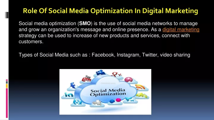 r ole of social media optimization in digital