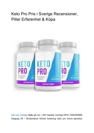 Keto Pro Pris i Sverige Recensioner, Piller Erfarenhet & Köpa