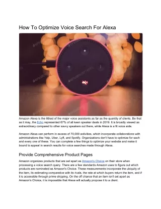 How To Optimize Voice Search For Alexa