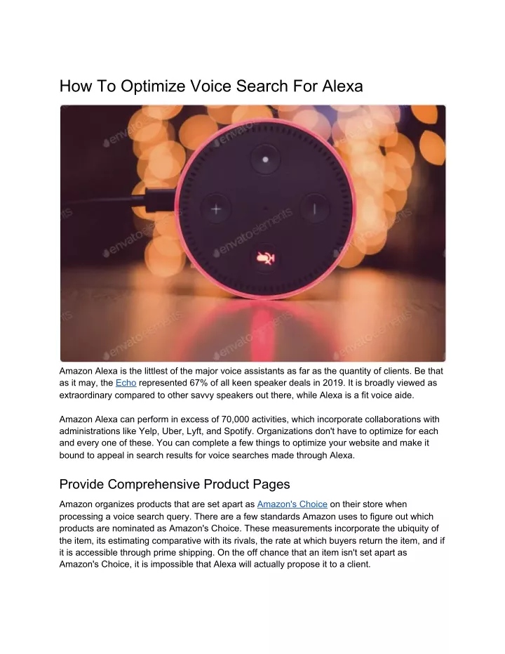how to optimize voice search for alexa