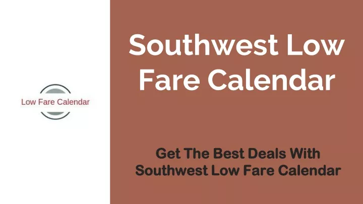 southwest low fare calendar
