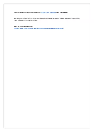 online course management software online class