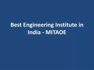 best engineering institute in india mitaoe